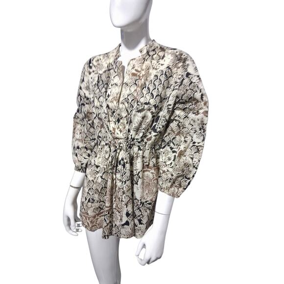 Sigrid Olsen Quiet Luxury Women's Large Bohemian ¾ Sleeve Preppy Old Money Top - Picture 4 of 13